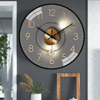 Plastic Glass Wall Clock 30 cm Non Ticking Mechanism