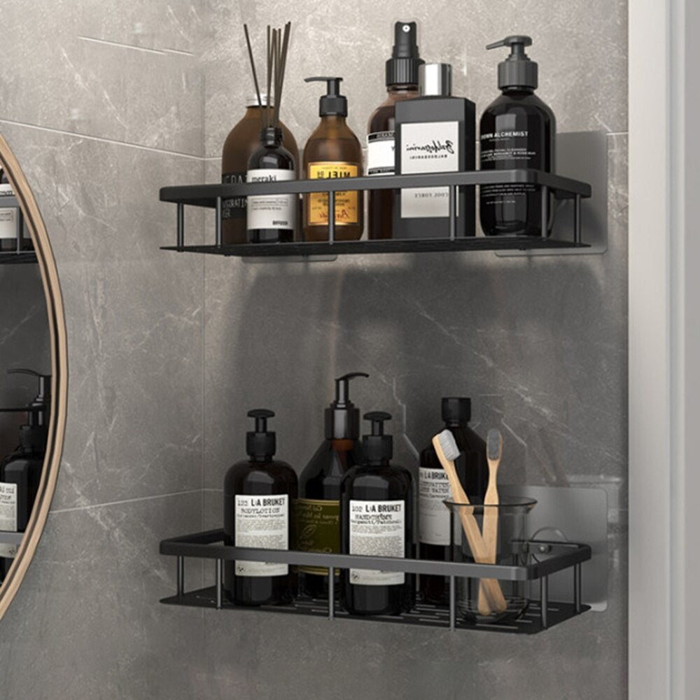 Metal Suction Cup Bathroom Shelves Without Tool Installation