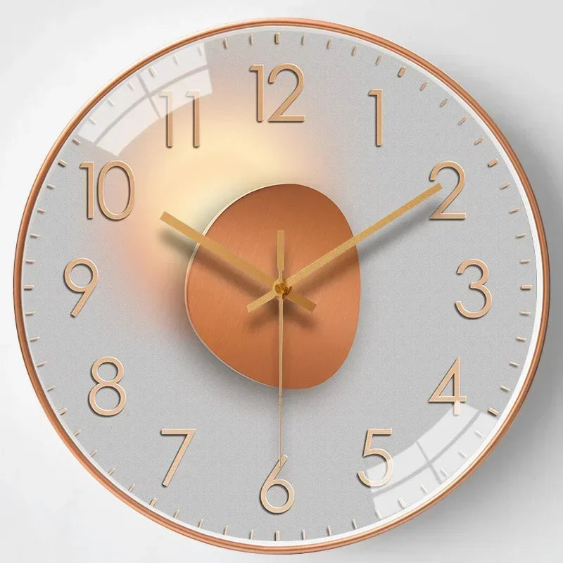 Plastic Glass Wall Clock 30 cm Non Ticking Mechanism