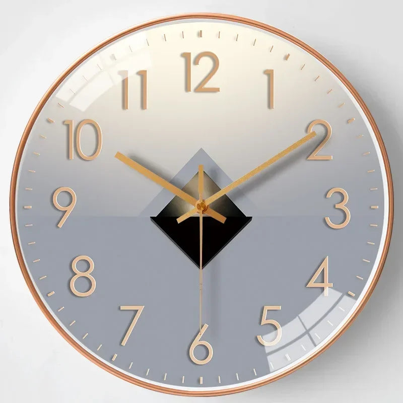 Plastic Glass Wall Clock 30 cm Non Ticking Mechanism