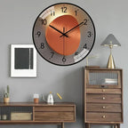 Plastic Glass Wall Clock 30 cm Non Ticking Mechanism