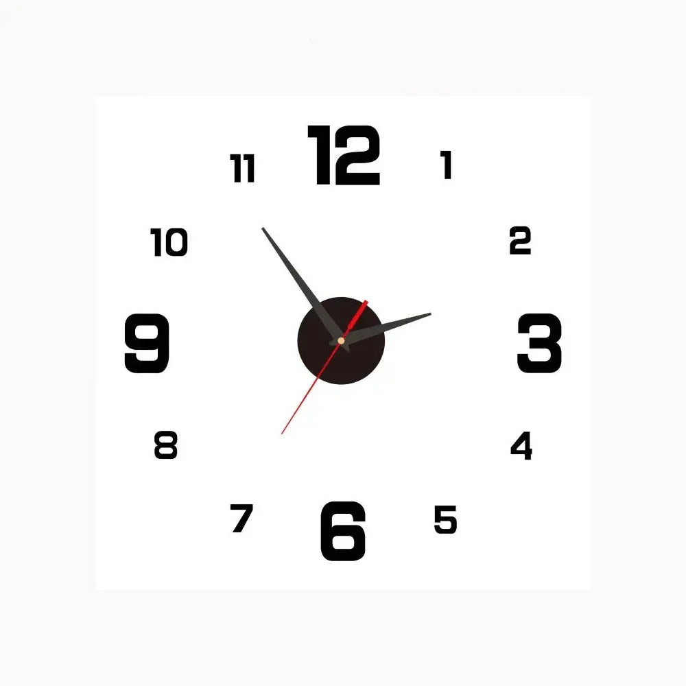 Plastic Glass Wall Clock 30 cm Non Ticking Mechanism