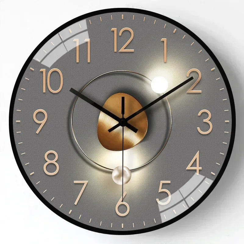 Plastic Glass Wall Clock 30 cm Non Ticking Mechanism
