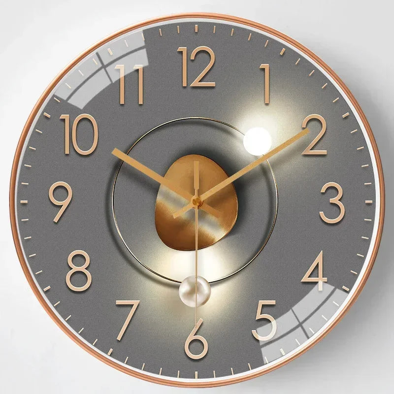 Plastic Glass Wall Clock 30 cm Non Ticking Mechanism