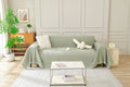 Sage Green Sofa Throw Machine Washable Double Stitching