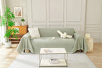 Sage Green Sofa Throw Machine Washable Double Stitching
