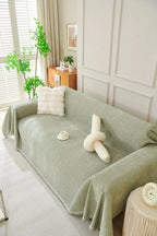 Sage Green Sofa Throw Machine Washable Double Stitching