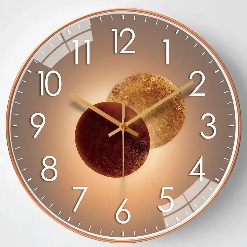 Plastic Glass Wall Clock 30 cm Non Ticking Mechanism