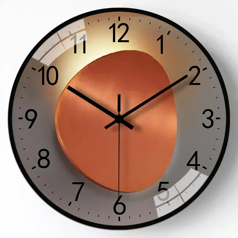 Plastic Glass Wall Clock 30 cm Non Ticking Mechanism
