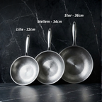 Solid Titanium Wok Pan No Coating Cooking Vessel