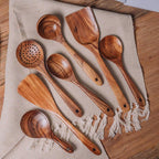 Teak Wooden Utensil Set with Multiple Pieces Options