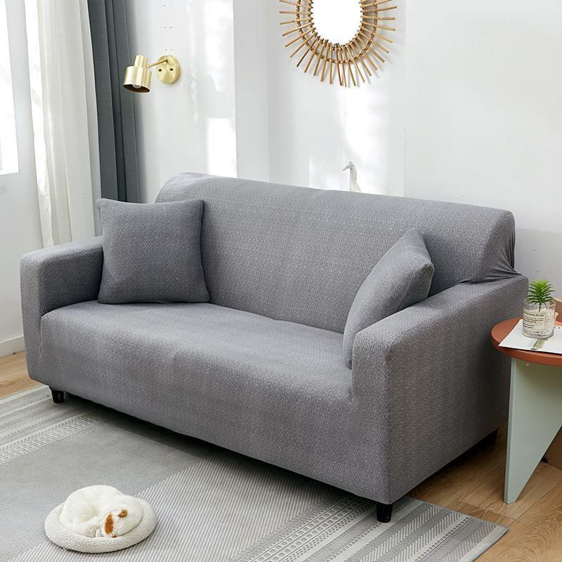 Spotted Pattern Light Grey Stretch Sofa Cover 1 4 Seater