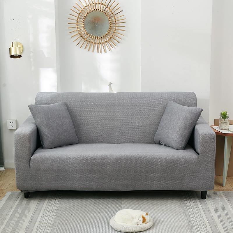 Spotted Pattern Light Grey Stretch Sofa Cover 1 4 Seater