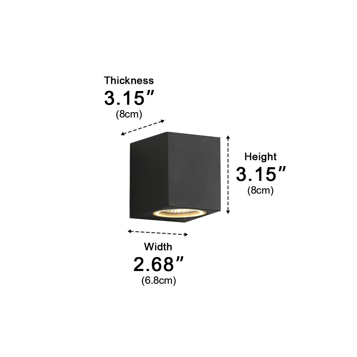 Square Outdoor Wall Washer Light with LED and IP54 Rating