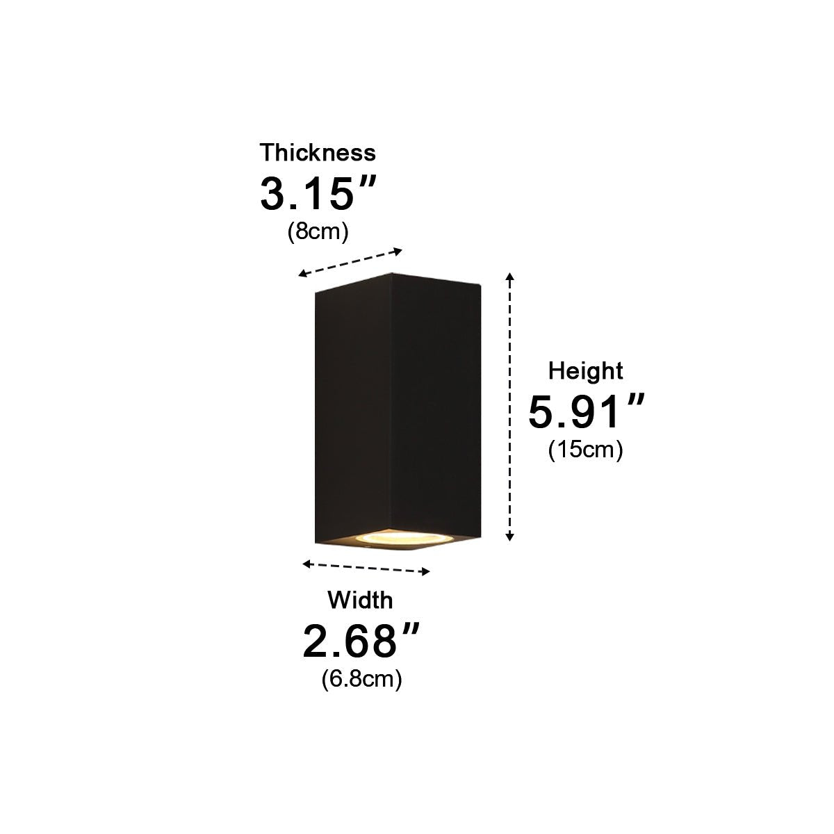 Square Outdoor Wall Washer Light with LED and IP54 Rating