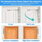 Stainless Steel Automatic Door Closer with Adjustable Screws