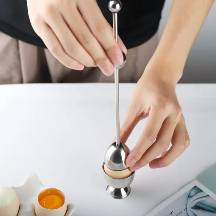 Stainless Steel Egg Cracking Tool for Raw Cooked Eggs