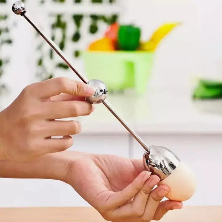 Stainless Steel Egg Cracking Tool for Raw Cooked Eggs