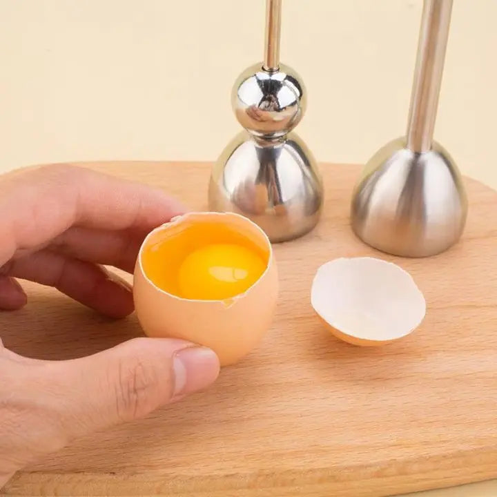 Stainless Steel Egg Cracking Tool for Raw Cooked Eggs