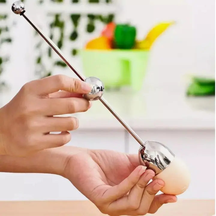 Stainless Steel Egg Cracking Tool for Raw Cooked Eggs