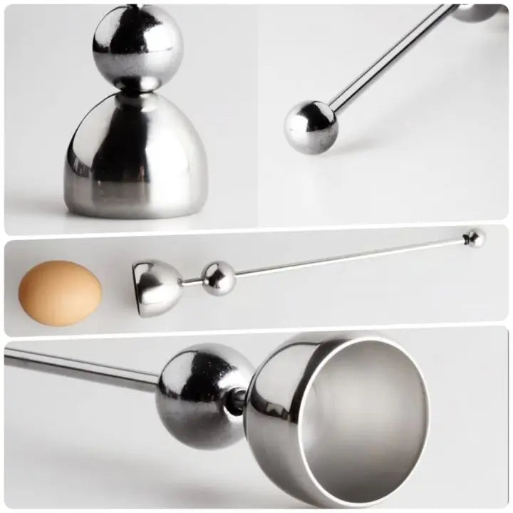 Stainless Steel Egg Cracking Tool for Raw Cooked Eggs