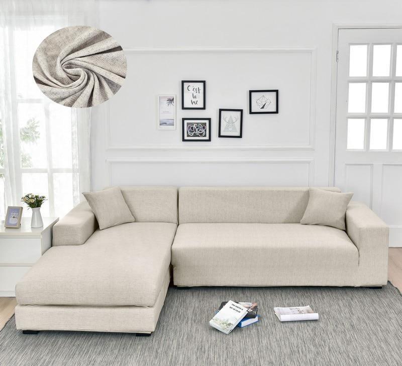 Stretch Sofa Cover Cross Pattern Egg Shell Micro Fabric