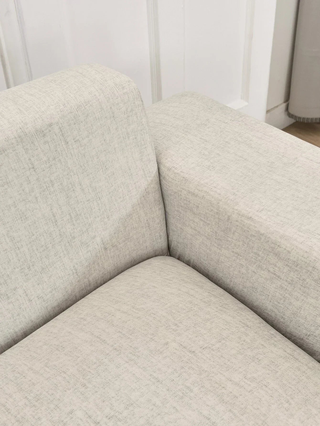 Stretch Sofa Cover Cross Pattern Egg Shell Micro Fabric