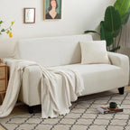 Stretch Sofa Cover Elastic Hem 1 to 4 Seater White