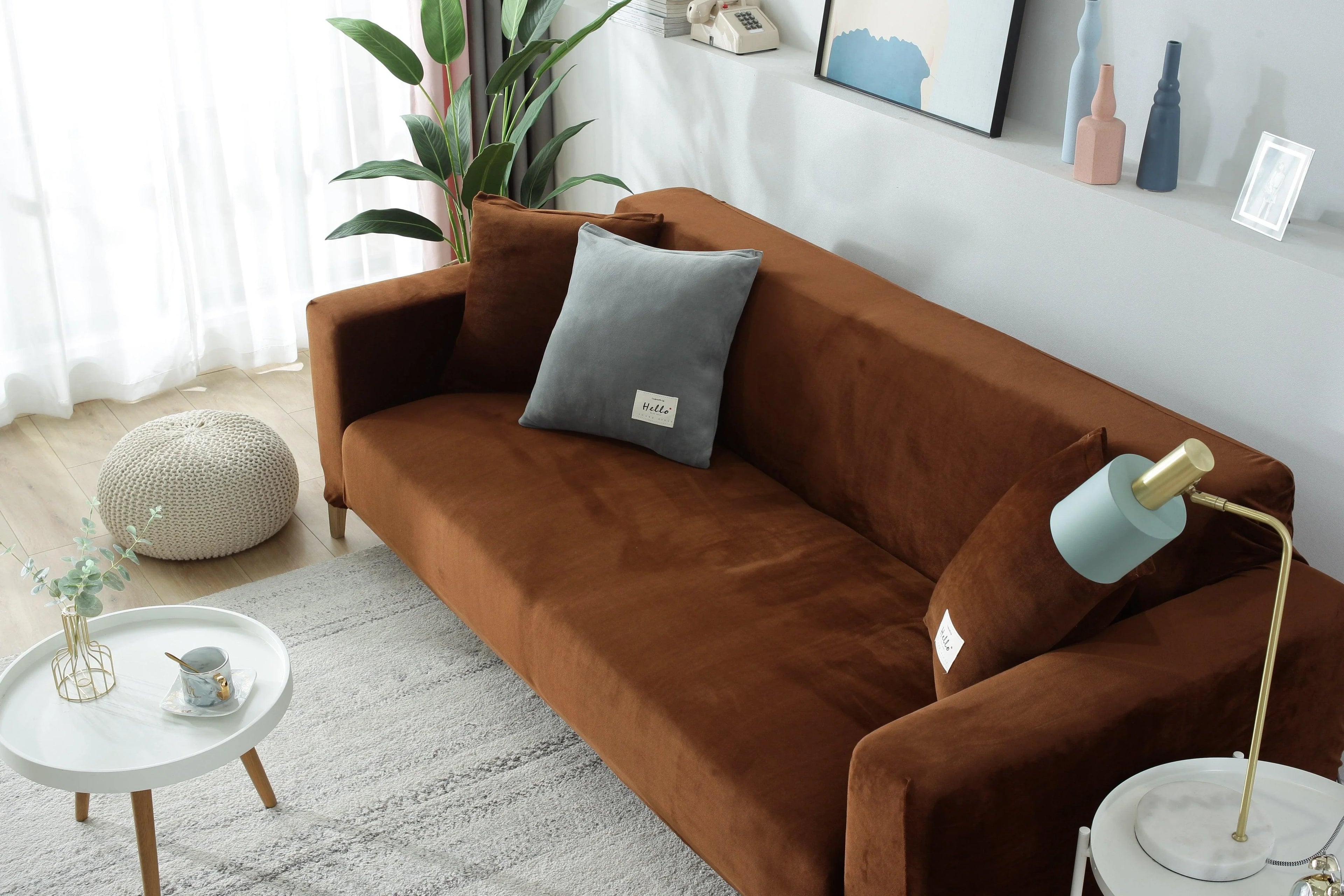 Stretch Sofa Cover Micro fabric Elastic Hem Fit