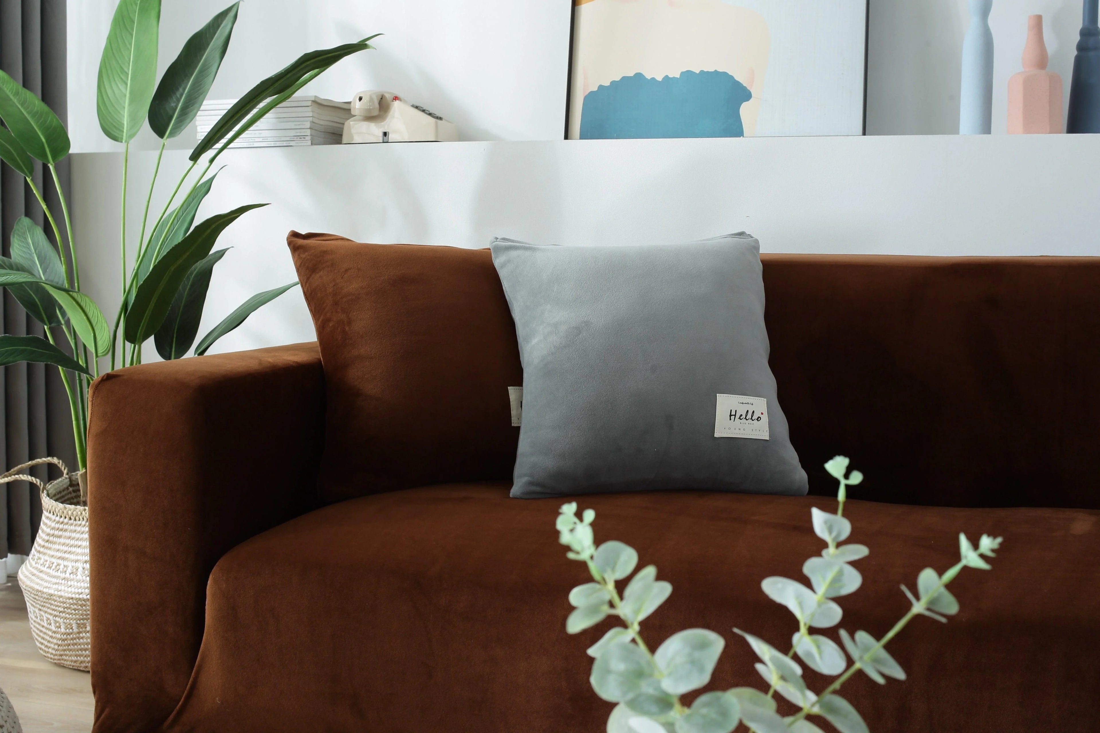 Stretch Sofa Cover Micro fabric Elastic Hem Fit