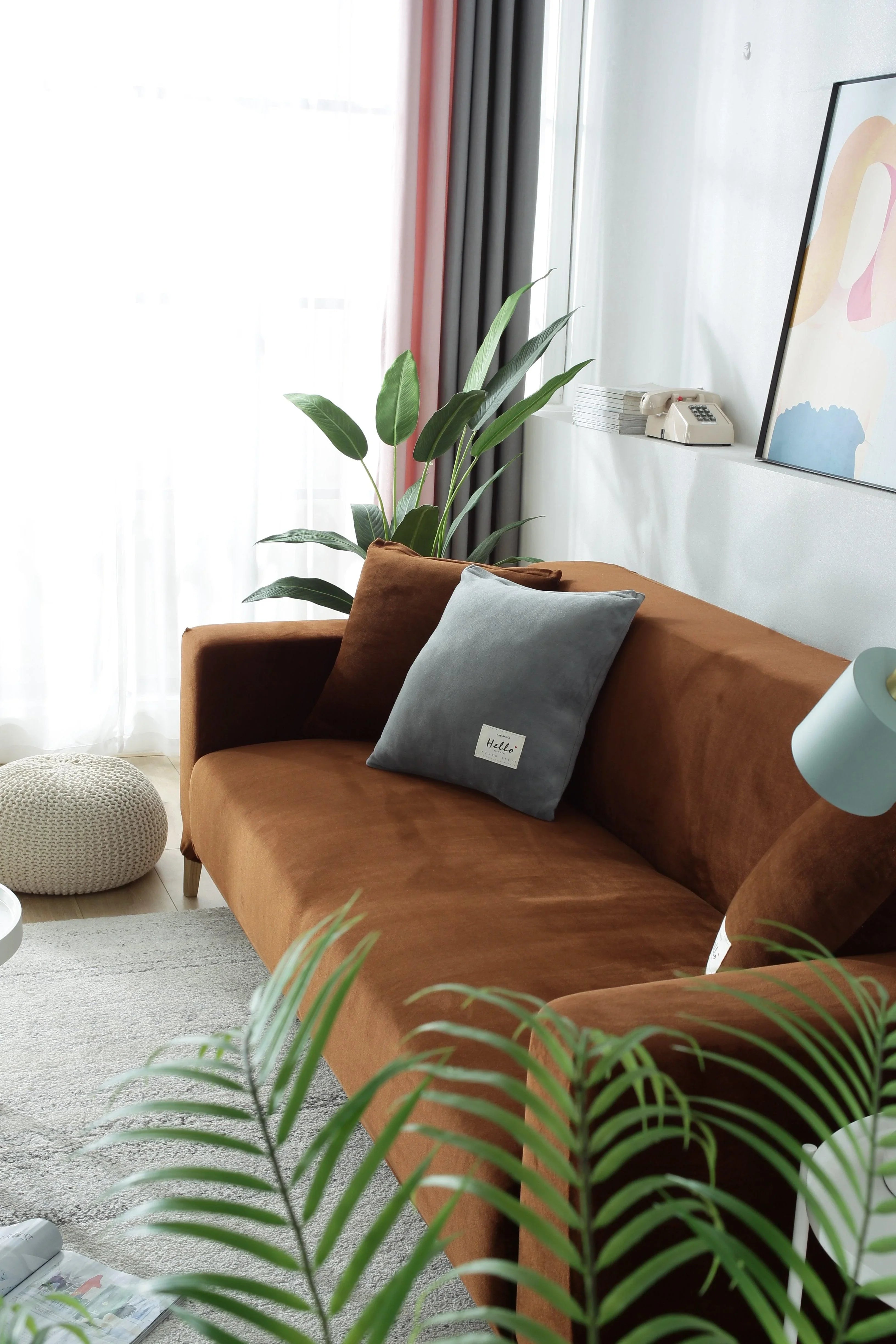Stretch Sofa Cover Micro fabric Elastic Hem Fit