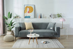 Stretch Sofa Cover Velvet Light Grey One to Four Seater