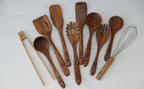 Teak wood kitchen utensil set ten piece assortment