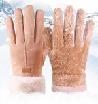 Textile Winter Gloves with Touchscreen Fingers and Adjustable Heat