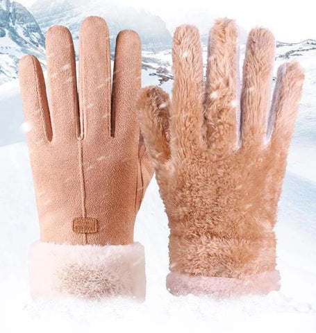 Textile Winter Gloves with Touchscreen Fingers and Adjustable Heat