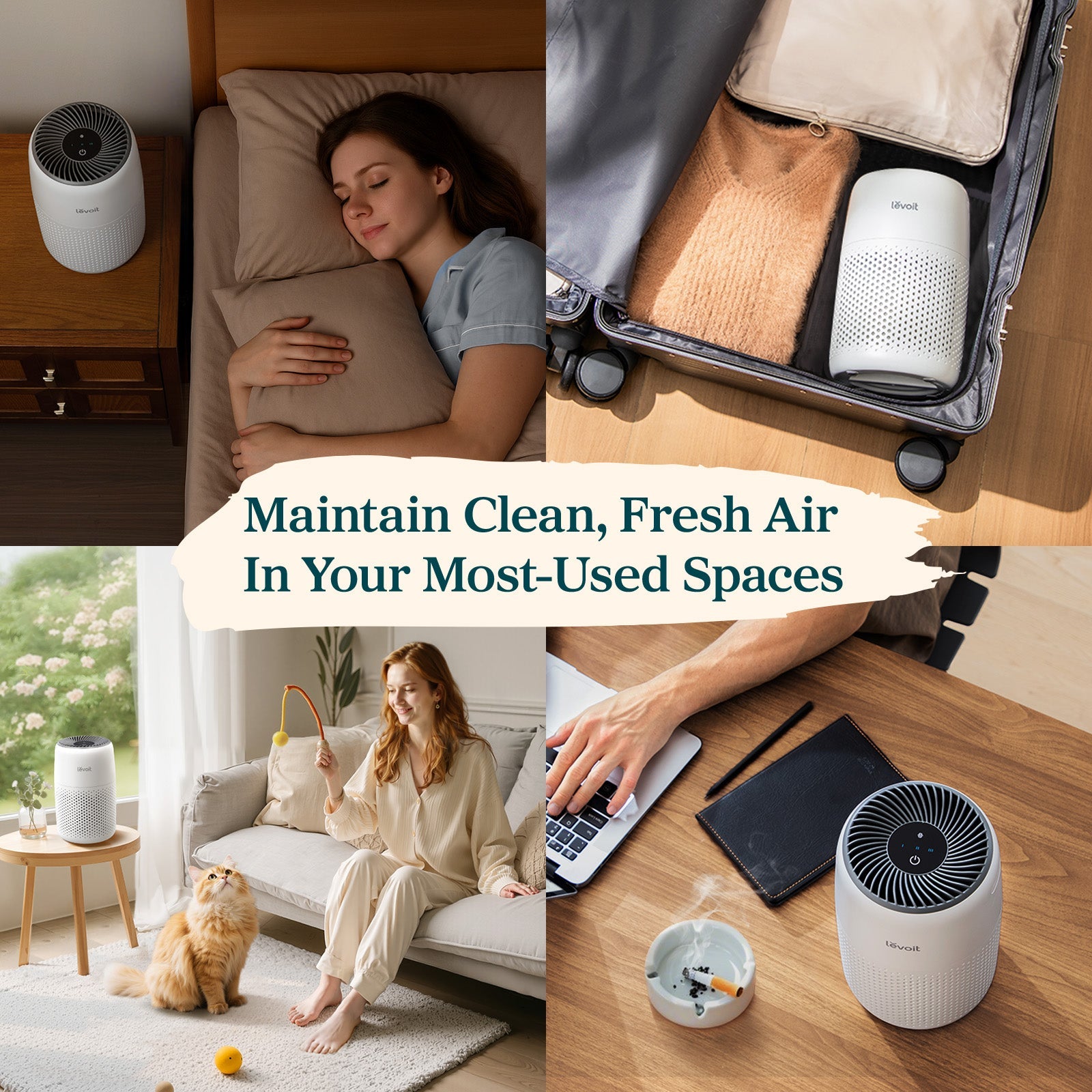 Three Layer HEPA Filter Air Purifier with Aroma Pad