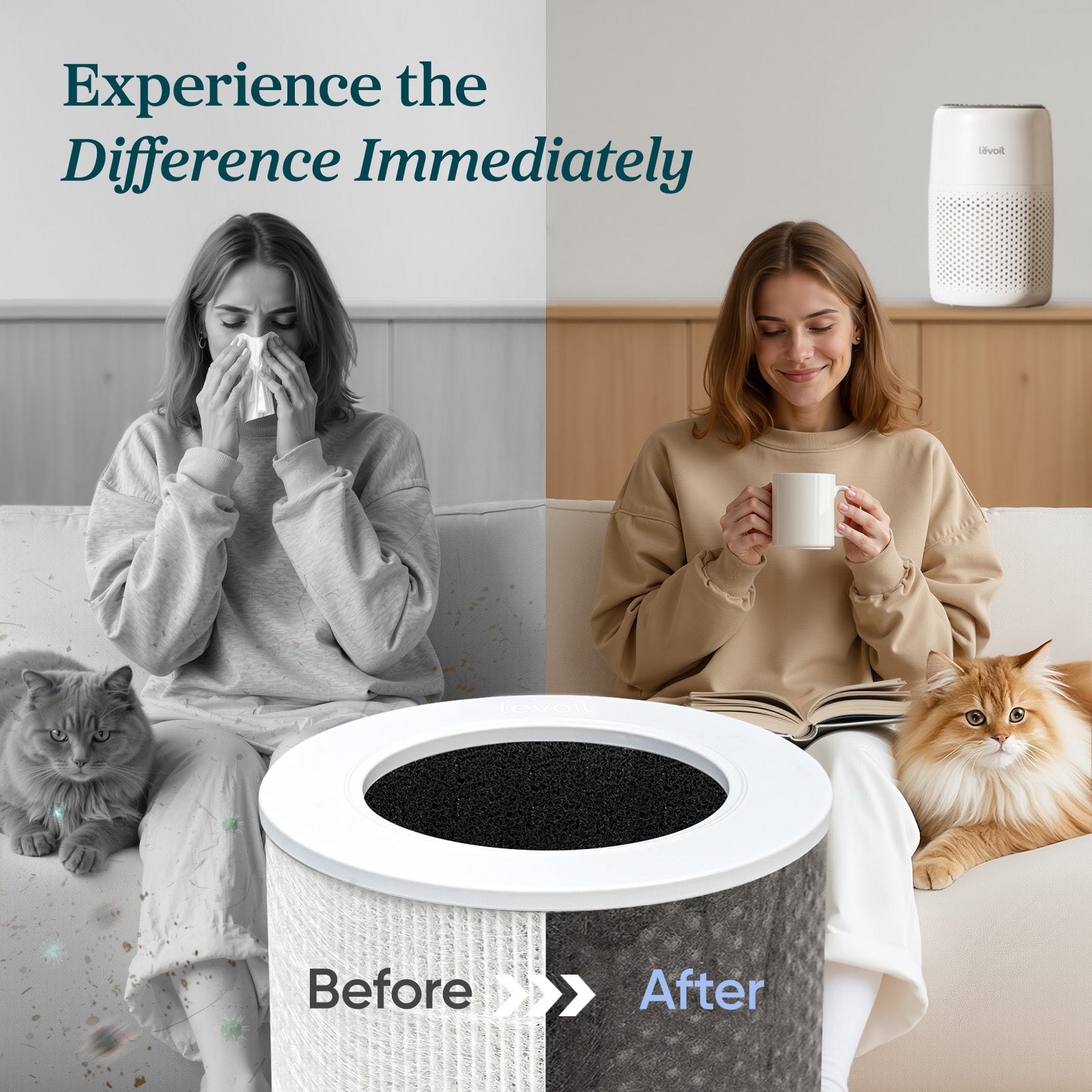 Three Layer HEPA Filter Air Purifier with Aroma Pad