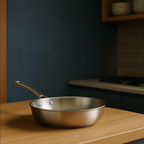 Titanium Induction Cookware Pan Hammered Finish Silver Color