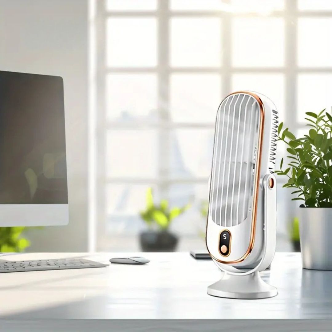 USB Desktop Fan with Rechargeable Lithium Battery Touch Controls