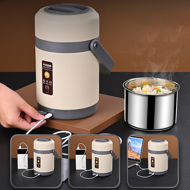 USB Heated Stainless Steel Lunch Box 304 Liner