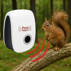 Ultrasonic Squirrel Deterrent Device with Electric Power Source