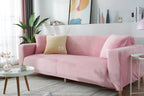 Velvet Sofa Cover Pink Stretch Universal Fit Cover
