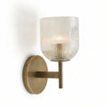 Ribbed Glass Metal Wall Lamp with E12 Bulb Base