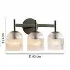 Ribbed Glass Metal Wall Lamp with E12 Bulb Base