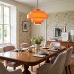 Multi Layer Glass Pendant Light with LED E27 Base Fixture
