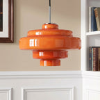 Multi Layer Glass Pendant Light with LED E27 Base Fixture
