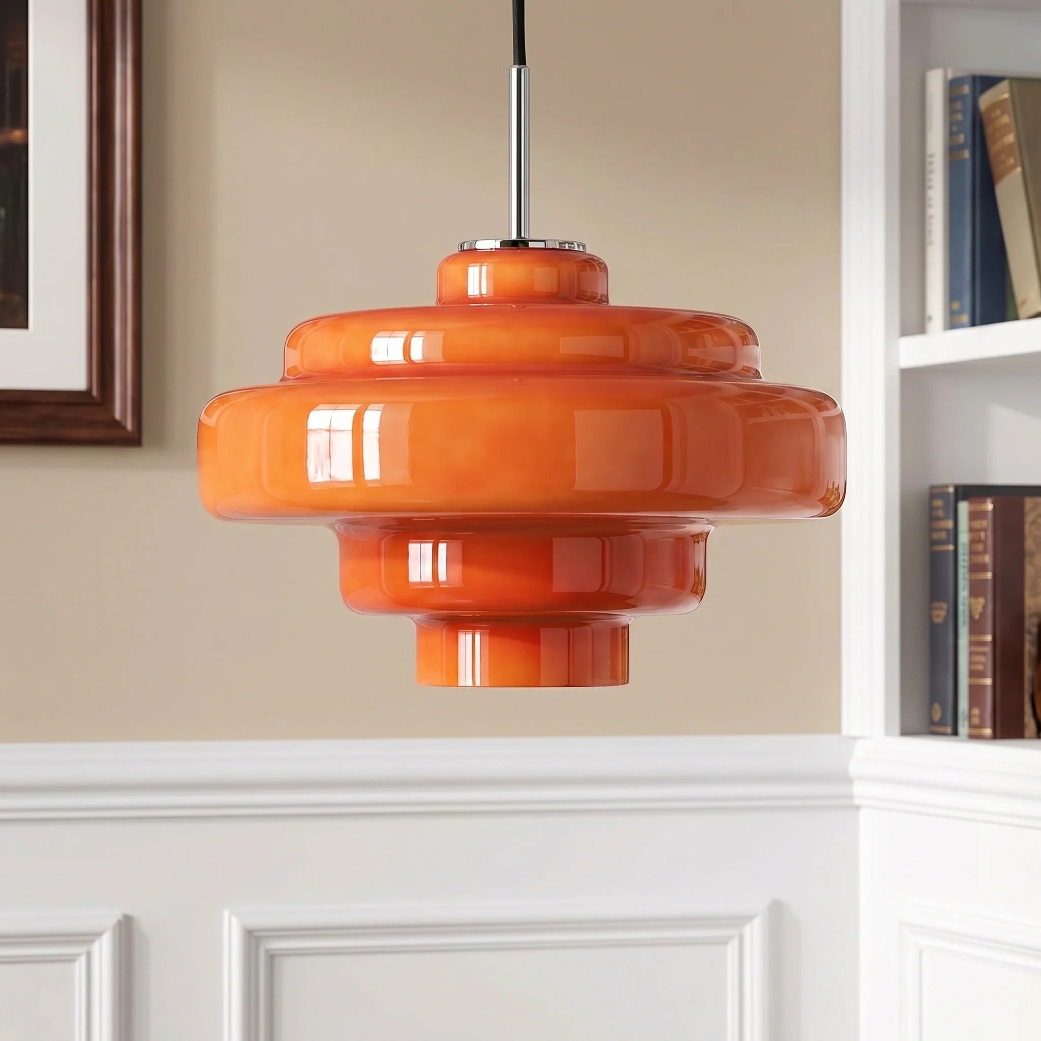 Multi Layer Glass Pendant Light with LED E27 Base Fixture