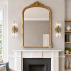 Ribbed Glass Metal Wall Lamp with E12 Bulb Base