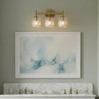 Ribbed Glass Metal Wall Lamp with E12 Bulb Base