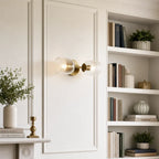 Ribbed Glass Metal Wall Lamp with E12 Bulb Base